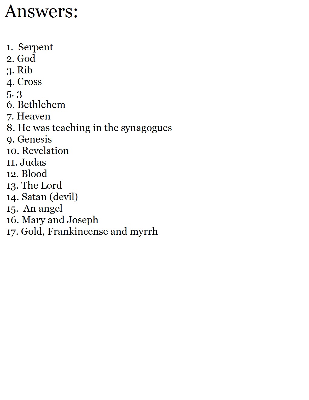 Printable Bible Quizzes